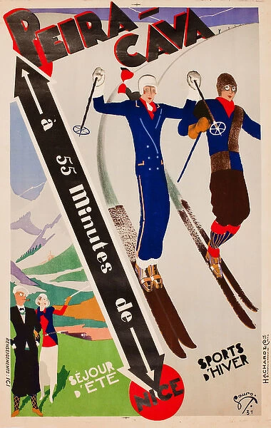 Advertisement for Peira-Cava, summer and winter