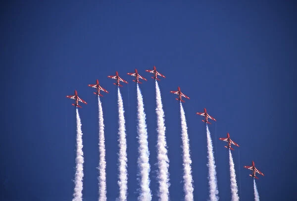 BAe Systems Hawks RAF Red Arrows Big Nine formation 2002