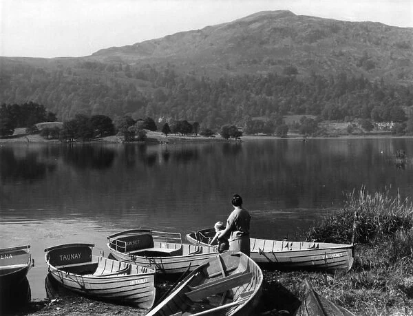 Boats at Grasmere, Lake District, Cumbria