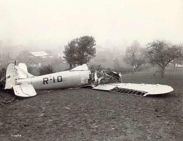 Bristol Type 133, R-10, after it had crashed on a field