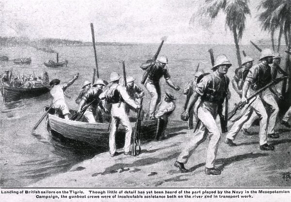 British sailors on the Tigris, Mesopotamian Campaign, WW1
