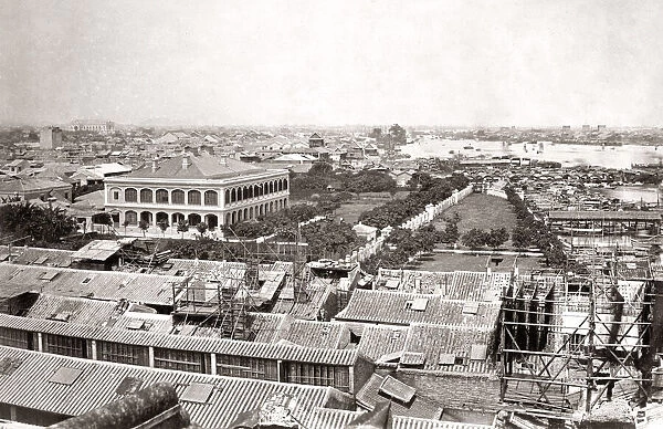 City skyline Canton, Guangzhou, China, c. 1870 s