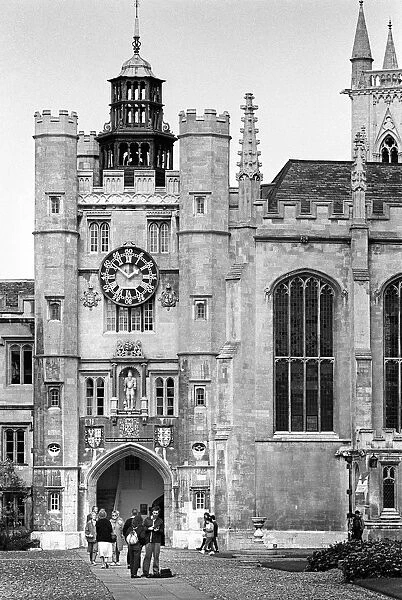 The clock, Trinity College, Cambridge University, England