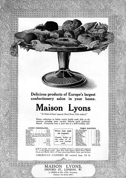 Maison Lyons advertisement, WW1