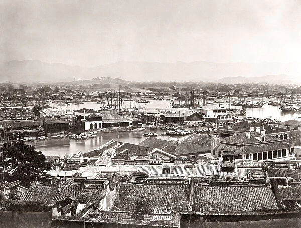 Panoramic view of Foochow, Fuzhou, China, c. 1870 s