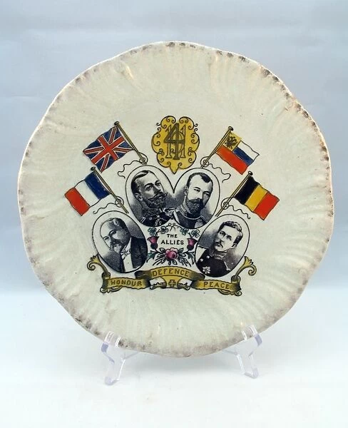 Plate design - Heads of State and flags of the Allies - WWI