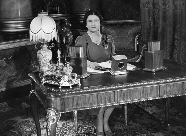 Queen Elizabeth making a wartime radio broadcast