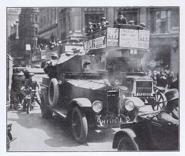 A scene of a London street during the General Strike, 1926