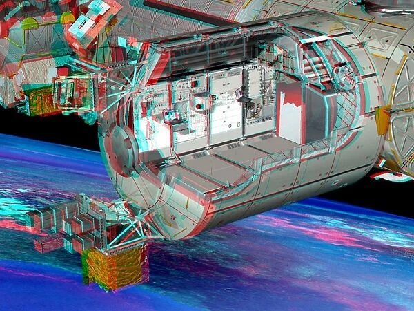 Columbus ISS module, stereo image