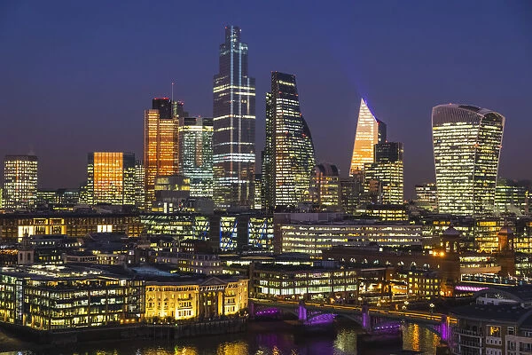England, London, City of London Skyline showing Modern Skyscrapers