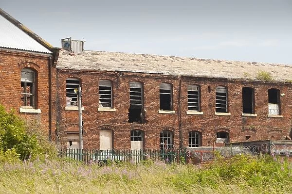 Derelict industrial buildings in Barrow in Furness, Cumbria, UK