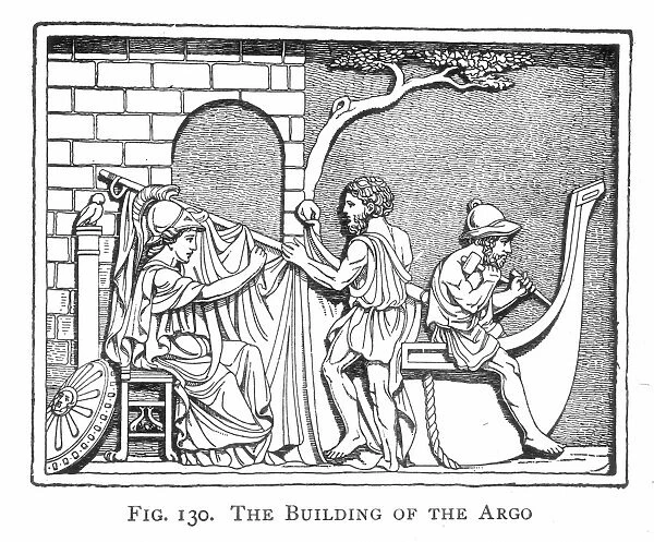 GREEK MYTHOLOGY: JASON. The building of the Argo : line engraving