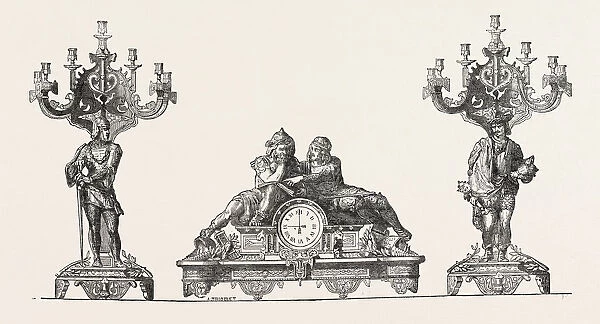 Chimney Ornaments in Bronze, by M. M. Lerolle Freres, 1851 Engraving