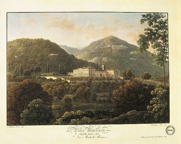 Italy, Erba, Villa Amalia, from Viaggio Pittorico nei Monti della Brianza, (Pictorial Journey in Mountains of Brianza) 1823