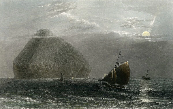Ailsa Craig, engraved by J. T. Willmore (hand coloured engraving)
