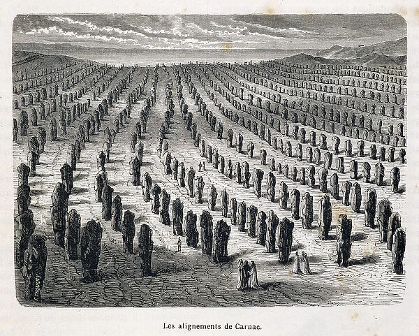 The alignments of Carnac - engraving, 19th century
