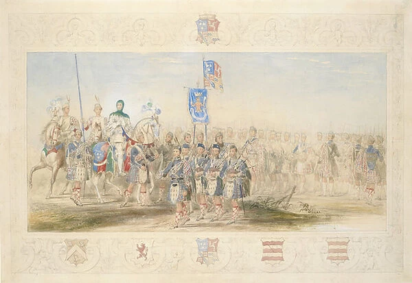 Baron Glenlyon, Knight of the Gael, 1839 (pencil, w  /  c, gouache & gold paint on paper)
