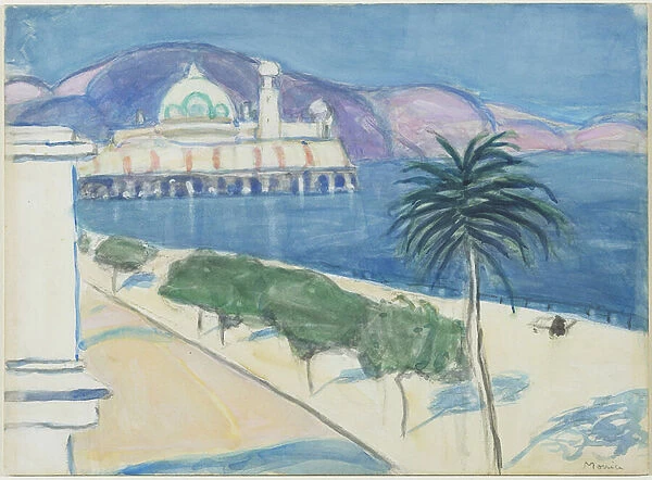 Casino by the Sea, c. 1921 (graphite & w  /  c on wove paper mounted on board)