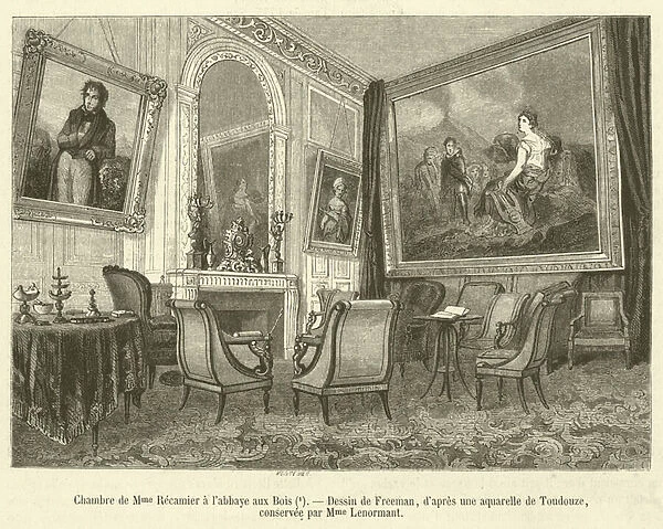 Chambre de Madame Recamier a l abbaye aux Bois (engraving)