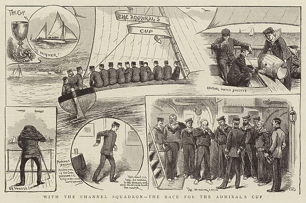 With the Channel Squadron, the Race for the Admirals Cup (engraving)
