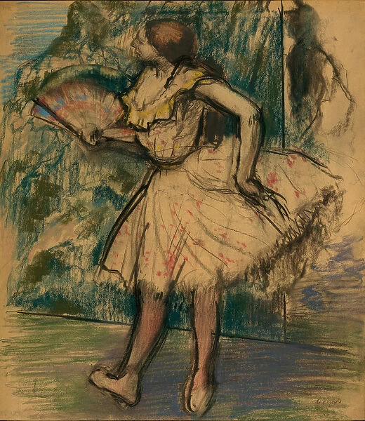 Dancer with a Fan, c. 1890-95 (pastel and charcoal on buff-colored wove tracing paper)