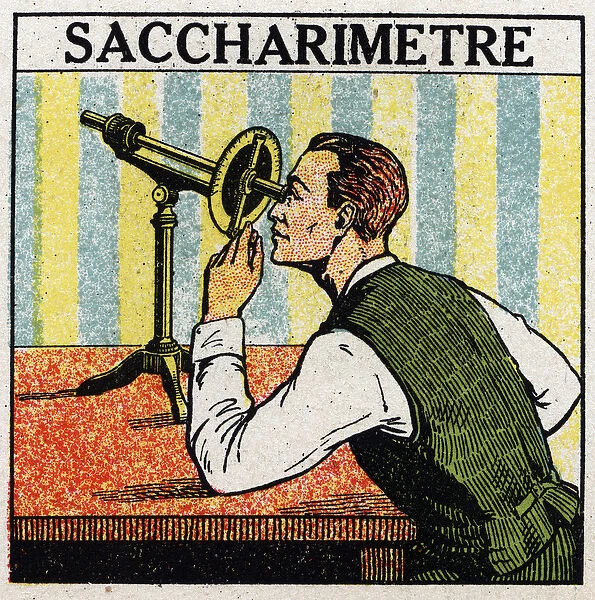 Double refraction: saccharimeter. Anonymous illustration of 1925. Private collection