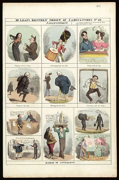 McLeans Monthly Sheet of Caricatures, No 21 [1831] (colour litho)
