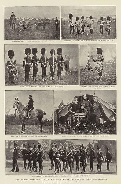The Military Manoeuvres and the Camera, Scenes in the Camps of Churn and Crookham (b  /  w photo)