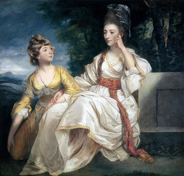 Mrs Thrale and her Daughter Hester (Queeney) 1777-78 (oil on canvas)
