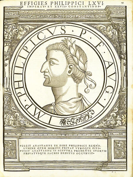 Philippicus, illustration from Imperatorum romanorum omnium orientalium et
