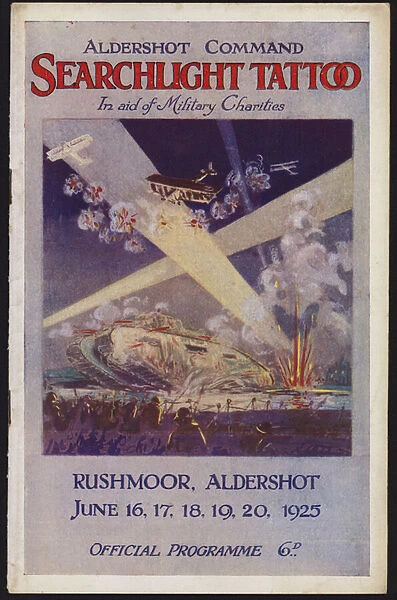 Programme for the Aldershot Command Searchlight Tattoo, Rushmoor, Aldershot, Hampshire, 1925 (colour litho)