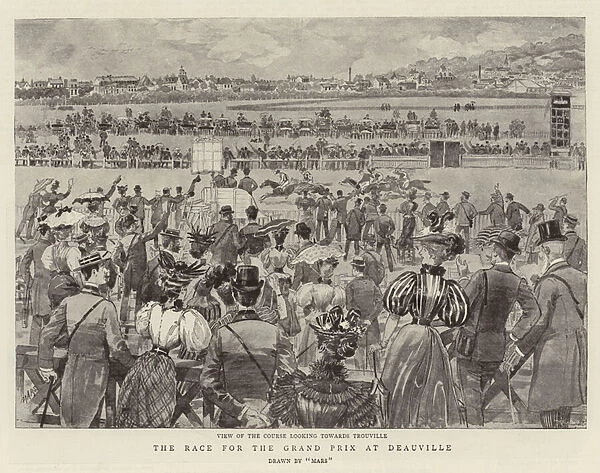 The Race for the Grand Prix at Deauville (engraving)