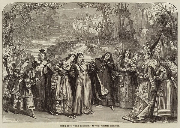 Scene from 'The Princess, 'at the Olympic Theatre (engraving)