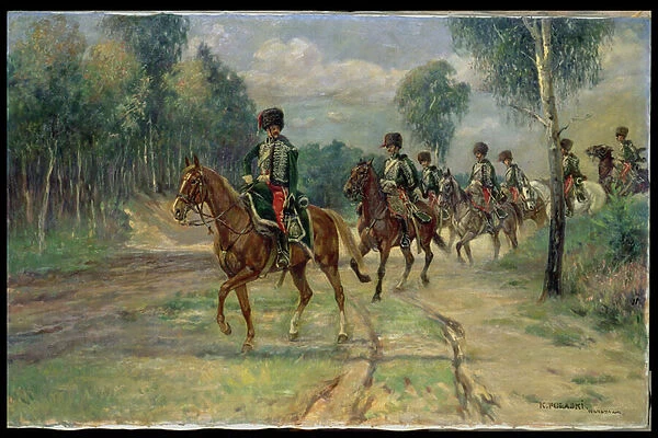 Squadron of Hussars, c. 1920 (oil on canvas)