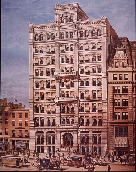 Standard Oil Company HQ, Broadway, New York, 1890 (colour litho)
