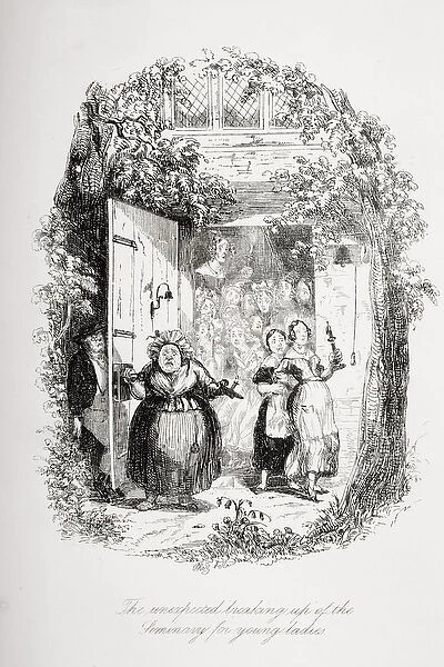 The unexpected breaking up of the seminary for young ladies, illustration from The