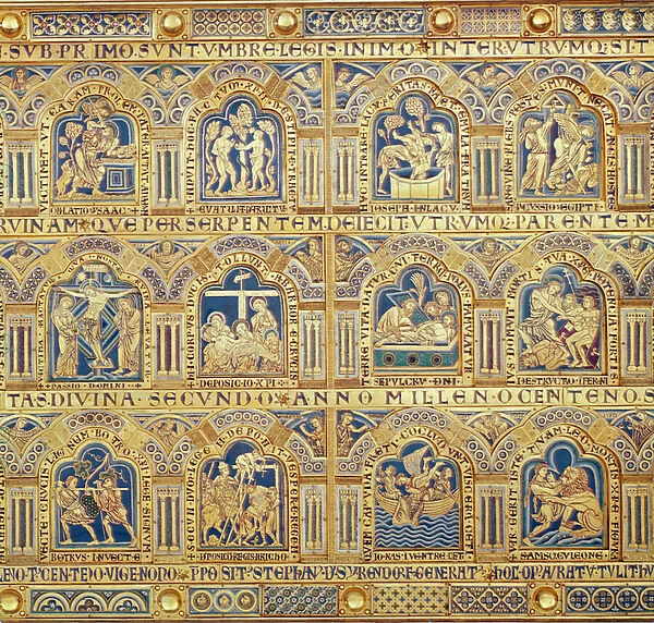 The Verdun Altar, detail of decorative panels depicting biblical scenes