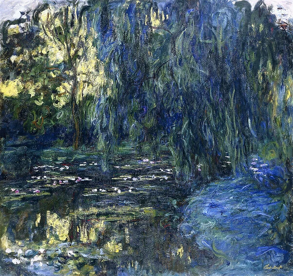 View of the Lilypond with Willow, c. 1917-1919 (oil on canvas)