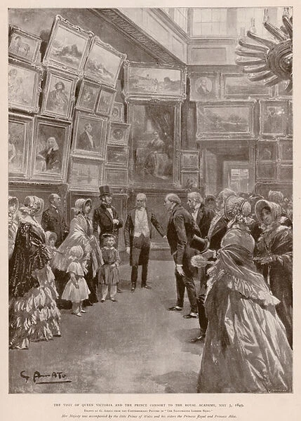 Visit of Queen Victoria and Albert, Prince Consort to the Royal Academy, London, 3 May 1849 (photogravure)