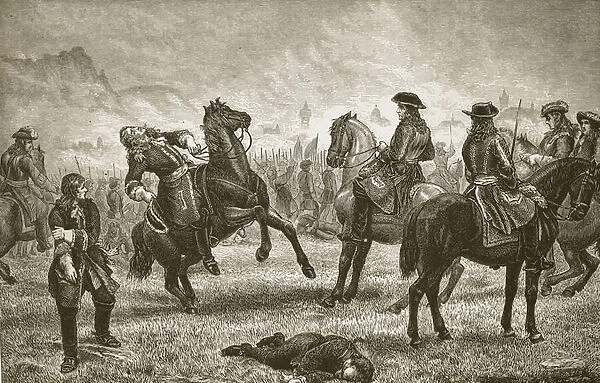 William III at the siege of Namur, engraved by Butterworth and Heath (engraving)