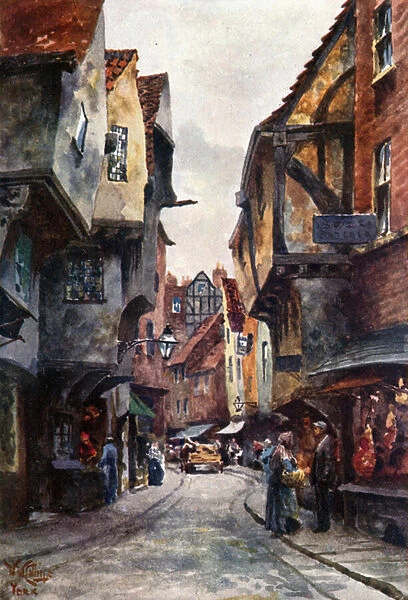 York, the Shambles (colour litho)