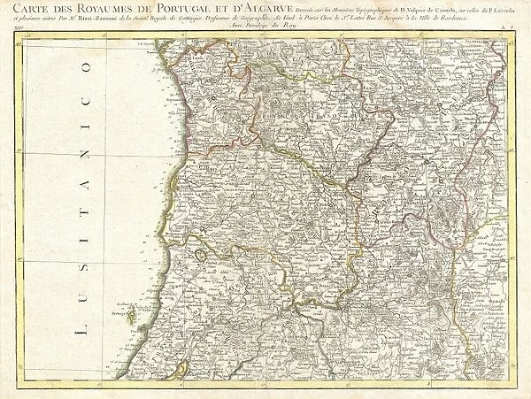 1775, Rizzi-Zannoni Map Northern Portugal, Oporto, topography, cartography, geography