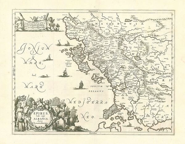Map Epirus hodie vulg Albania Johann Lauremberg