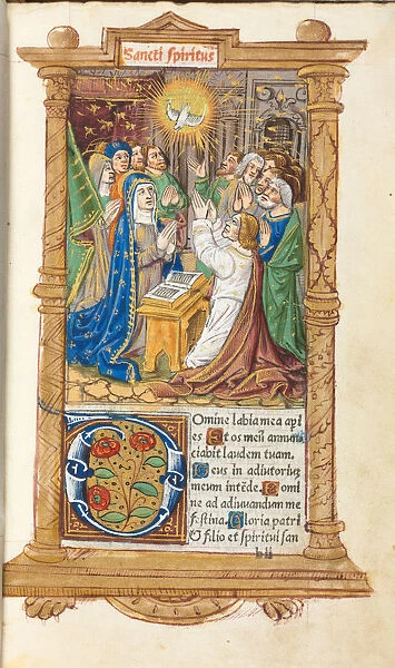 Printed Book Hours Rome fol 58r Pentecost 1510