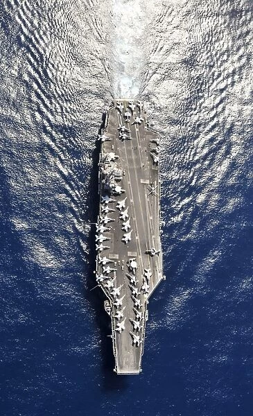 Aerial view of the aircraft carrier USS Harry S. Truman