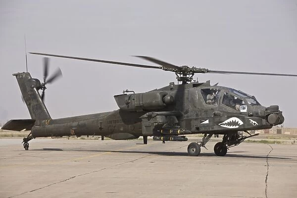 An AH-64 Apache helicopter