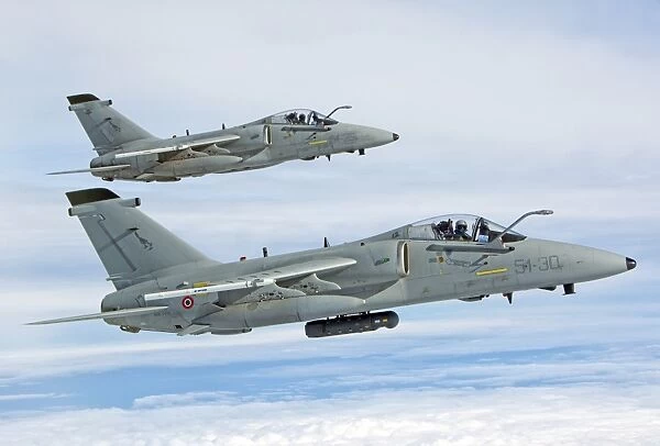 Pair of Italian Air Force AMX-ACOL flying over Italy