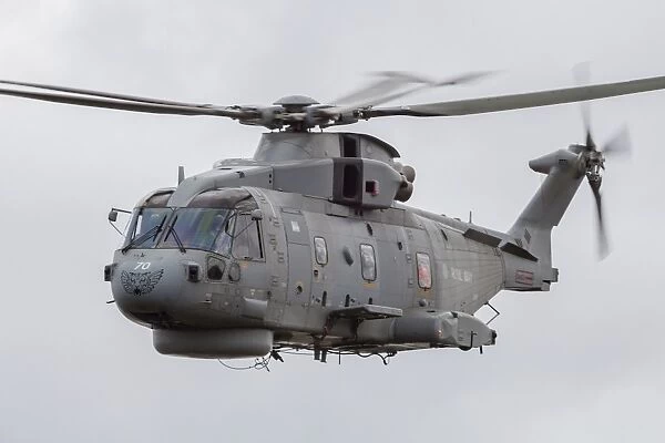 Royal Navy EH-101 Merlin in flight, Jagel, Germany