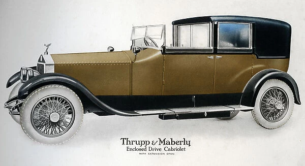 Enclosed drive Rolls-Royce cabriolet with extension open, c1910-1929(?)
