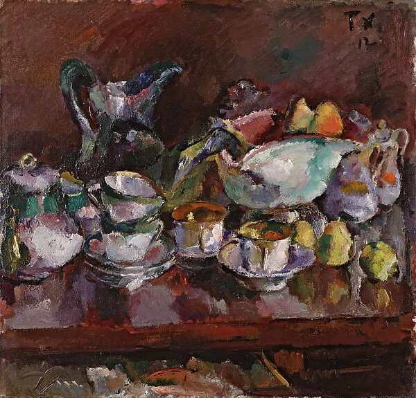 Still Life with Coffee Cups, 1912. Artist: Faistauer, Anton (1887-1930)